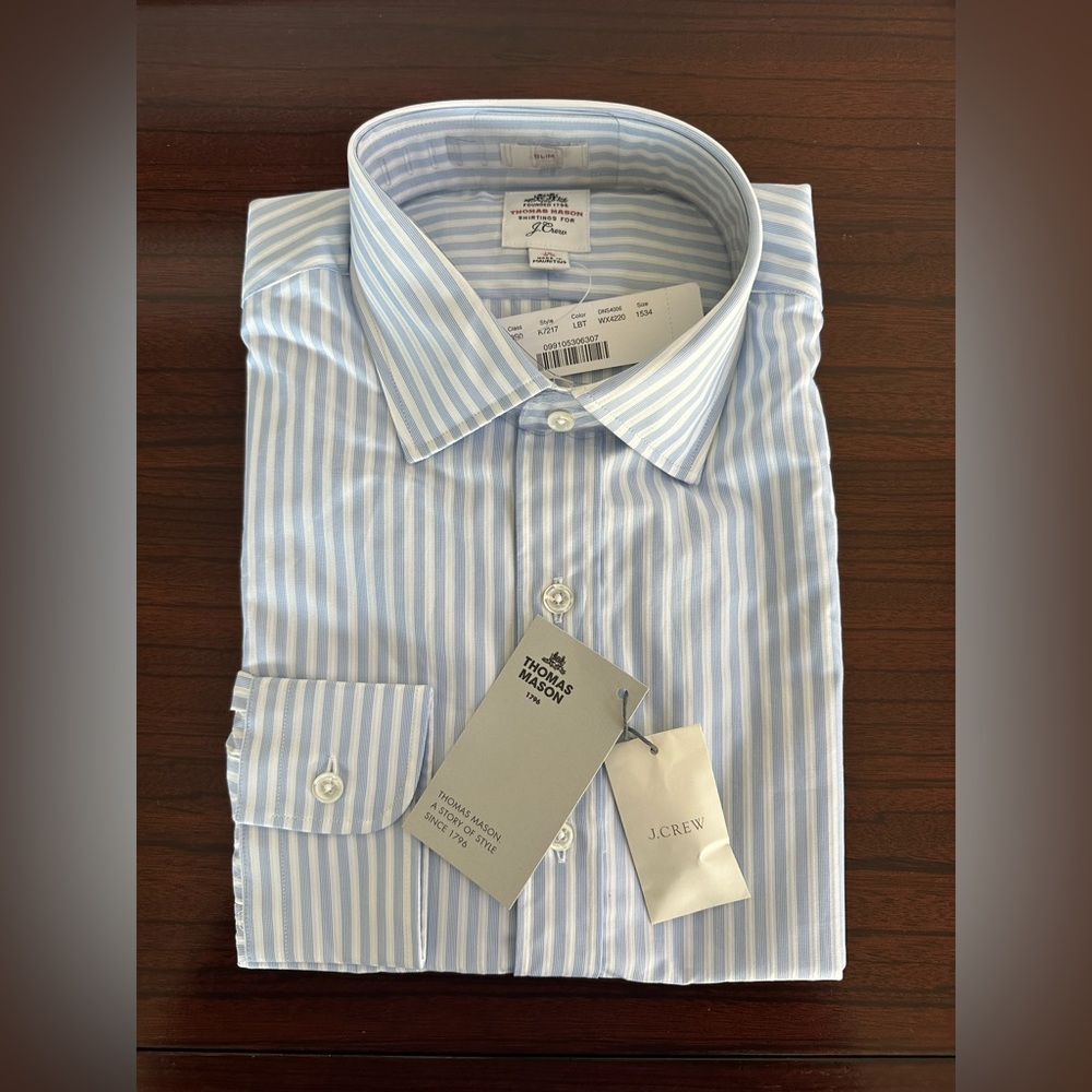 J.Crew Thomas Mason Dress shirt. Size 15/34. NWT.